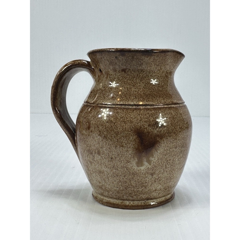 Old‎ Sturbridge Village Pottery Primitive Brown Glaze Handmade Jug 3.5"